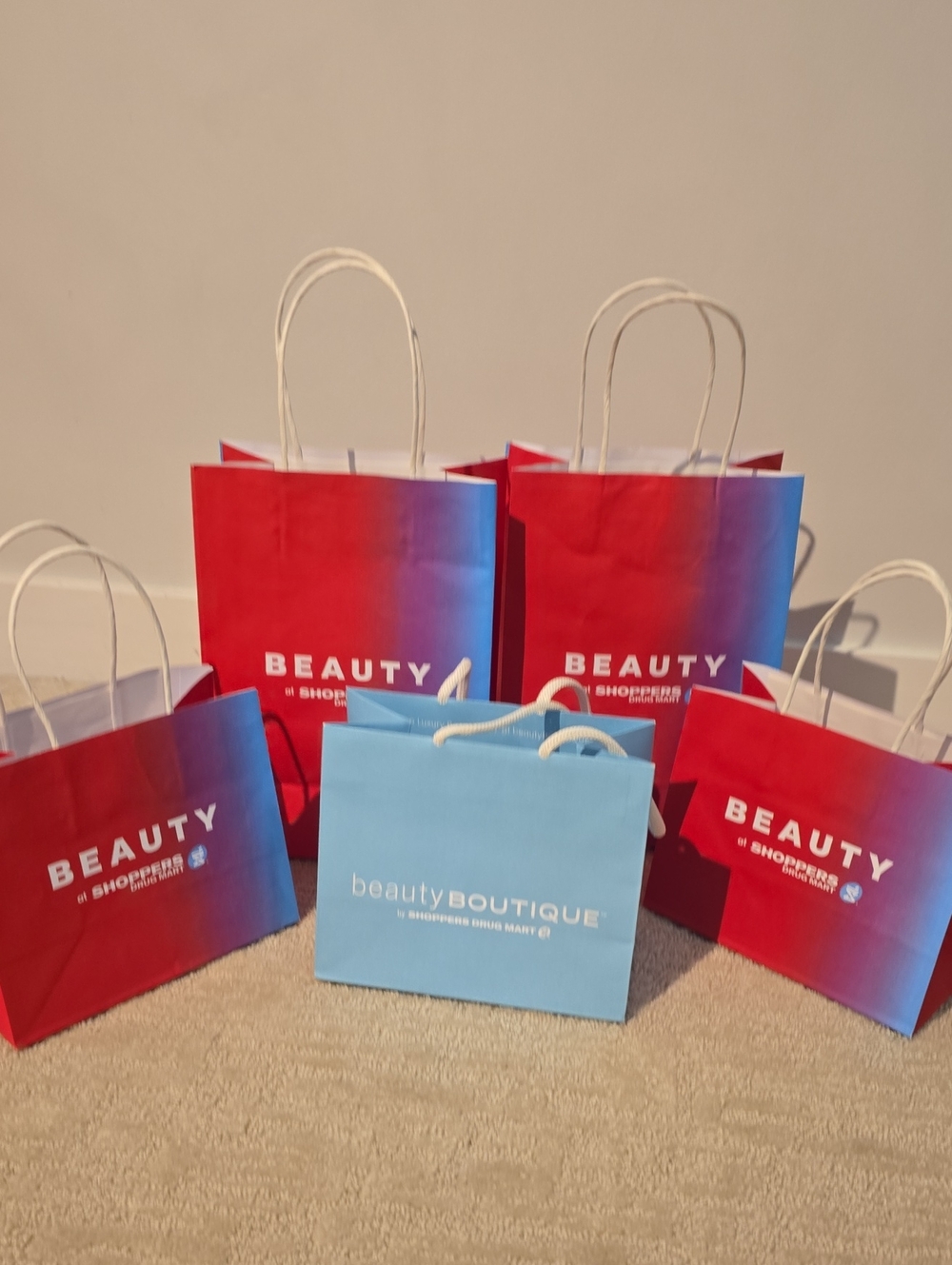 5 ColorfulPaper Gift Bag with Rope Handles